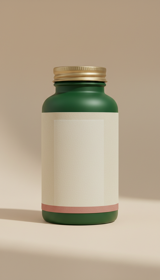 Suplemento bienestar en botella premium